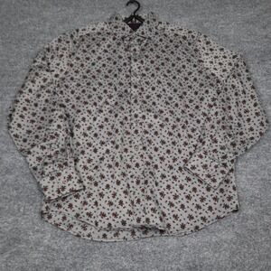 Robert Graham Long Sleeve Button Down Shirt  Floral Roses Jacquard Mens Large